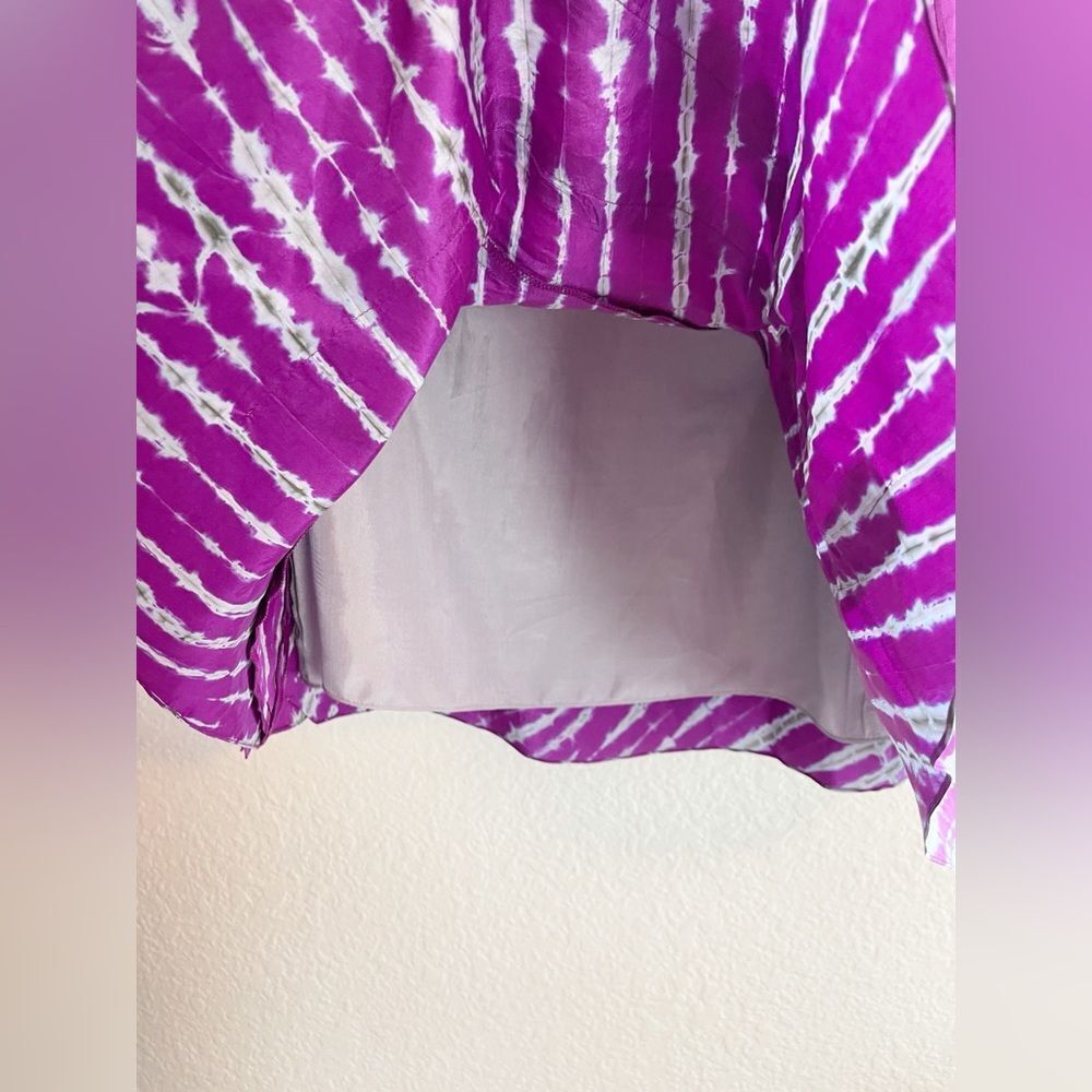 Sachin & Babi x Anthropologie tie dye silk mini Skirt purple and gray 6 - Picture 6 of 7